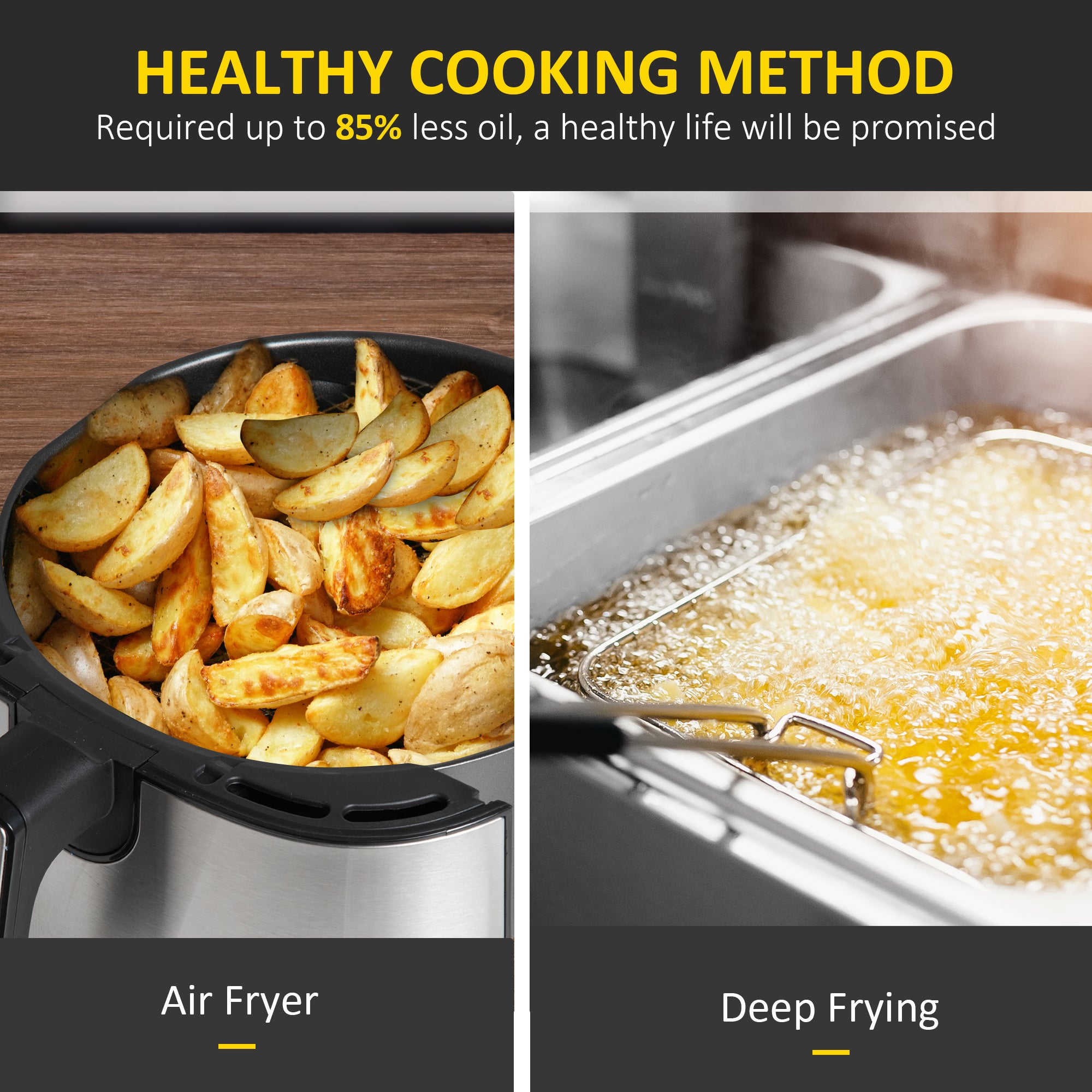 Homcom Air Fryer 4.7Qt, 4 in 1 Hot Oven with Air