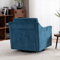 Large Swivel Chair, Upholstered Armchair, Modern Chair, Skin Friendly Gradient Color Linen Fabric, Comfortable To Sit. Suitable For Reception Living Room, Navy Blue Navy Blue Fabric