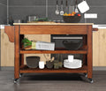 57 Inch Rolling Kitchen Island With