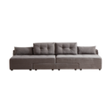 Convertible 3 In 1 Sleeper Sofa And Sectional Sofa With 4 Storage Space For Living Room,Corduroy Couch With 4 Pillows,Corduroy Grey Corduroy 3 Seat