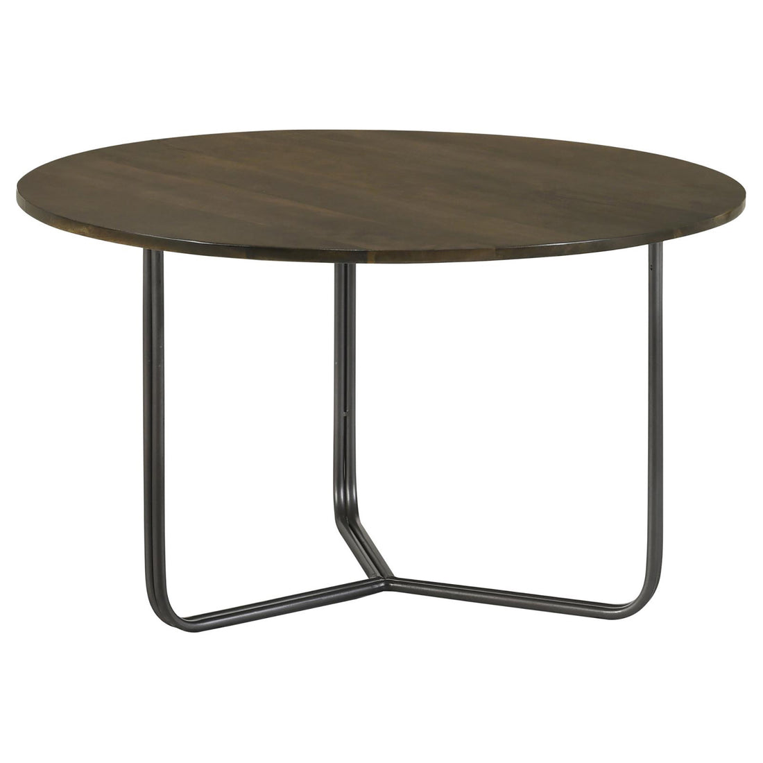 Natural And Gunmetal Top Accent Table Brown Primary Living Space Industrial Tabeltop Mango Round Coffee & End Tables Wood