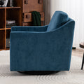 Large Swivel Chair, Upholstered Armchair, Modern Chair, Skin Friendly Gradient Color Linen Fabric, Comfortable To Sit. Suitable For Reception Living Room, Navy Blue Navy Blue Fabric