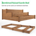 48.6 X 48.6 X 21In Raised Garden Bed Horticulture Outdoor Elevated Flower Box Tiered Garden Bed Wooden Vegetables Brown Brown Solid Wood