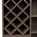 Kitchen Bar Table With Storage Shelves Dark Oak Mdf
