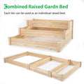 48.6 X 48.6 X 21In Raised Garden Bed Horticulture Outdoor Elevated Flower Box Tiered Garden Bed Wooden Vegetables Growing Planter For Backyard Patio Gardener Natural Natural Solid Wood