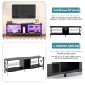 Tv Stand,Iron Tv Cabinet,Entertainment Center, Tv Set, Media Console, With Led Lights, Remote Control,Toughened Glass Stand,Can Be Placed In The Living Room, Bedroom, Color:Black With Marble Texture Black Primary Living Space 60 69 Inches 60 69 Inches 65