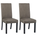 Grey And Black Upholestered Parson Chair Set Of 2 Solid Grey Dining Room Transitional Side Chair Rubberwood Solid Back Foam Upholstered