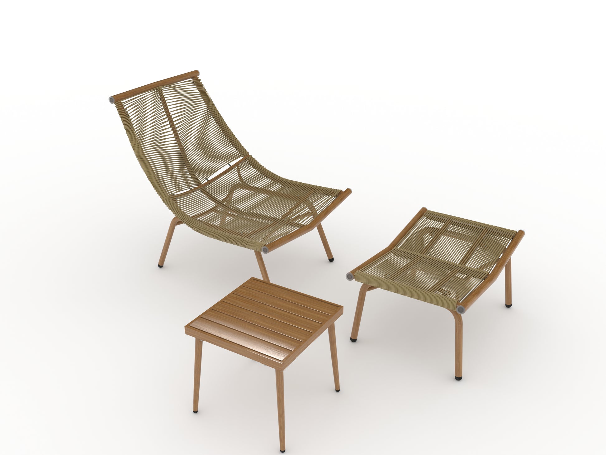 Chaise Lounge Chair With Table For Outdoor Indoor Wood Color Alloy Frame 380Lbs Capacity With Cushion Recliner For Camping Gaming Lunch Break Garden Party Sunbathing Wood Iron