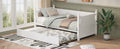 Twin Size Solid Wood Daybed With Trundle For Limited Space Kids, Teens, Adults, No Need Box Spring, White Box Spring Not Required Twin White Wood Bedroom Mid Century Modern,Modern Pine Daybeds Wood