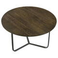 Natural And Gunmetal Top Accent Table Brown Primary Living Space Industrial Tabeltop Mango Round Coffee & End Tables Wood