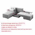 Convertible 3 In 1 Sleeper Sofa And Sectional Sofa With 4 Storage Space For Living Room,Corduroy Couch With 4 Pillows,Corduroy Beige Corduroy 3 Seat