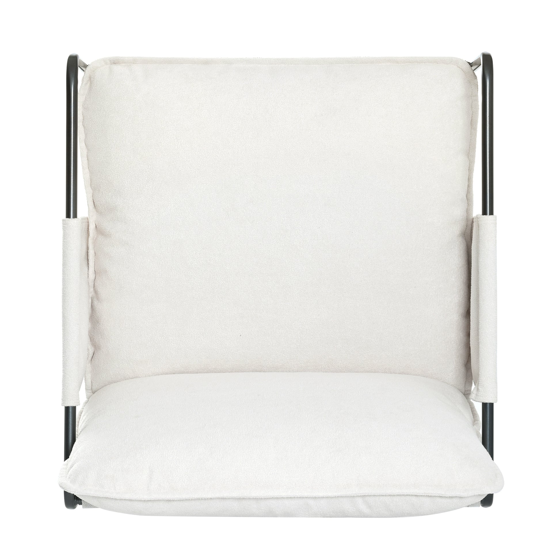 2 Sets 1 Case, Upholstered Hanging Armchair With Arm Pocket Metal Frame, Crushed Foamcushions And Skin Friendly Braid For Living Room And Bedroom. White Color White Foam Polyester