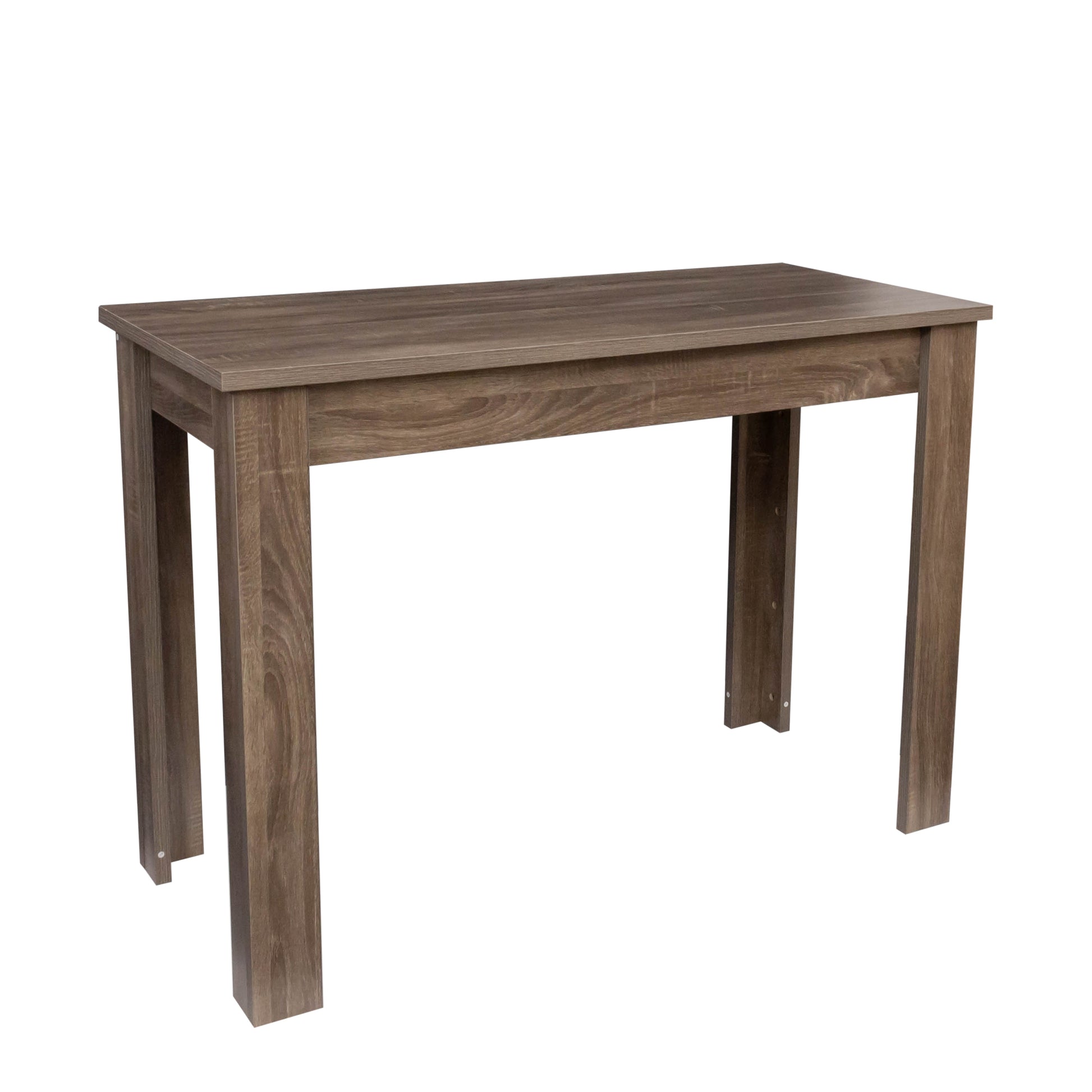 Kitchen Bar Table With Storage Shelves Dark Oak Mdf