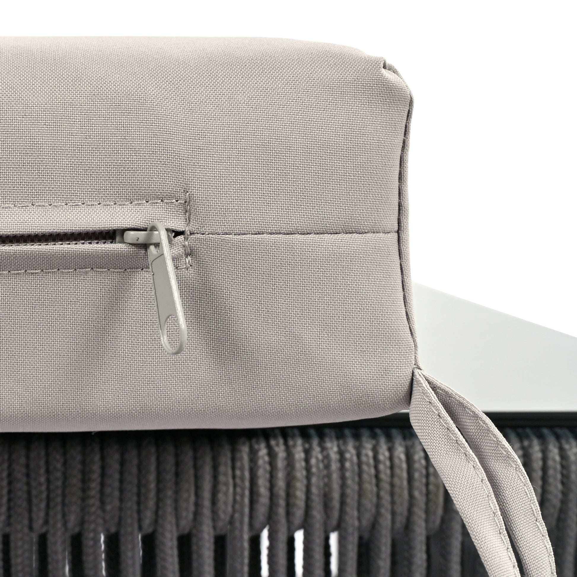 K&K 4 Piece Rope Patio Furniture Set, Outdoor Furniture With Tempered Glass Table, Patio Conversation Set Deep Seating With Thick Cushion For Backyard Porch Balcony Grey Yes Complete Patio Set Grey Weather Resistant Frame Fade Resistant Cushion Garden &