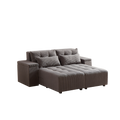 Convertible 3 In 1 Sleeper Sofa And Sectional Sofa With 4 Storage Space For Living Room,Corduroy Couch With 4 Pillows,Corduroy Grey Corduroy 3 Seat