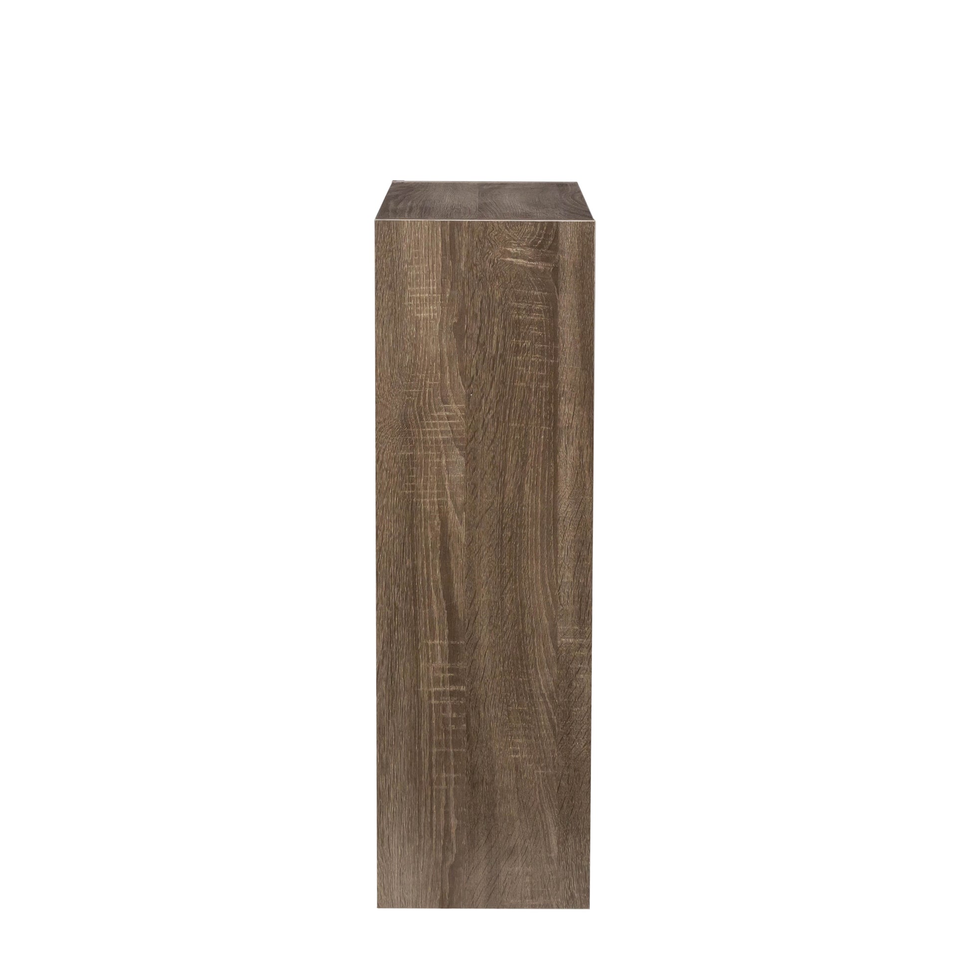 Kitchen Bar Table With Storage Shelves Dark Oak Mdf