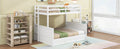 Wood Twin Over Full Bunk Bed With Hydraulic Lift Up Storage, White Box Spring Not Required White Wood Solid Wood Mdf