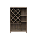 Kitchen Bar Table With Storage Shelves Dark Oak Mdf