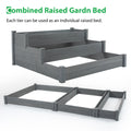 48.6 X 48.6 X 21In Raised Garden Bed Horticulture Outdoor Elevated Flower Box Tiered Garden Bed Wooden Vegetables Growing Planter For Backyard Patio Gardener Grey Aqua Grey Solid Wood