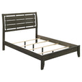 Mod Grey Slat Back Full Panel Bed Box Spring Required Full Grey Wood Gray Bedroom Transitional Rubberwood Panel Wood