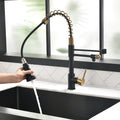 Purifier Kitchen Faucet Drinking Water Faucet, Pull Down Water Filter Kitchen Sink Faucets Black And Nickel Gold Black Gold Kitchen Contemporary Ceramic Brass