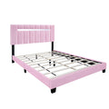 Pink Velvet Upholstered Bed Frame With Adjustable Features, Teenage Girl'S Favorite Pink Collection. Box Spring Not Required Queen Pink Wood Espresso Bedroom Minimalist,Shabby Chic,Ultra Modern Rubberwood Adjustable Bedbase Fiber Foam And Polyester Fiber