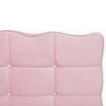 Queen Size Velvet Platform Bed With Led Frame And Stylish Mental Bed Legs, Pink Pink Velvet