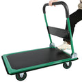 Platform Truck Hand Truck Large Size Foldable Dolly Cart For Moving Easy Storage And 360 Degree Swivel Wheels 660Lbs Weight Capacity Green Steel