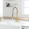 Touchless Kitchen Faucet,Hands Free Automatic Smart Kitchen Faucet Brushed Gold Kitchen Contemporary Ceramic Stainless Steel