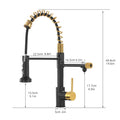 Purifier Kitchen Faucet Drinking Water Faucet, Pull Down Water Filter Kitchen Sink Faucets Black And Nickel Gold Black Gold Kitchen Contemporary Ceramic Brass