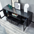 Wood Tv Stand Media Console With Storage Cabinet