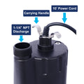 Submersible Water Pump, 1 3Hp 2500Gph Thermoplastic Utility Pump Portable Electric Water Pump Sump Pump, With 10 Feet Power Cord. Black Abs