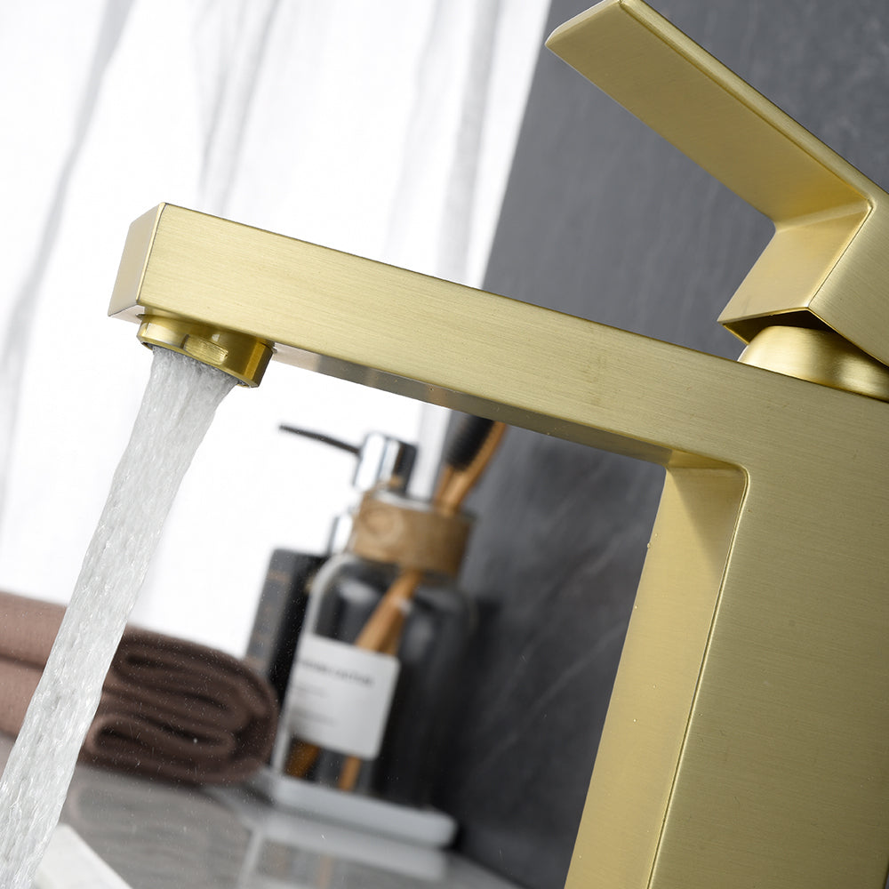 Gold Bathroom Faucet, Brushed Gold Faucet For