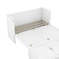 Queen Size Murphy Bed With Usb Port And A Large Drawer, White Queen White Solid Wood Mdf