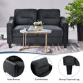 Couch Comfortable Sectional Couches And Sofas For Living Room Bedroom Office Small Space Black Velvet 2 Seat