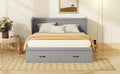Queen Size Murphy Bed With Usb Port And A Large Drawer, Gray Gray Solid Wood Mdf