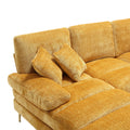 United Modern Large Chenille Fabric U Shape Sectional Sofa Yellow Chenille