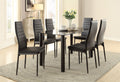 Modern Style Black Metal Finish Side Chairs 2Pc Set Faux Leather Upholstery Contemporary Dining Room Furniture Black Dining Room Contemporary,Modern Side Chair Metal