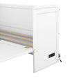 Queen Size Murphy Bed With Usb Port And A Large Drawer, White Queen White Solid Wood Mdf