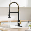 Touchless Kitchen Faucet,Hands Free Automatic Smart Kitchen Faucet Black Gold Kitchen Contemporary Ceramic Stainless Steel