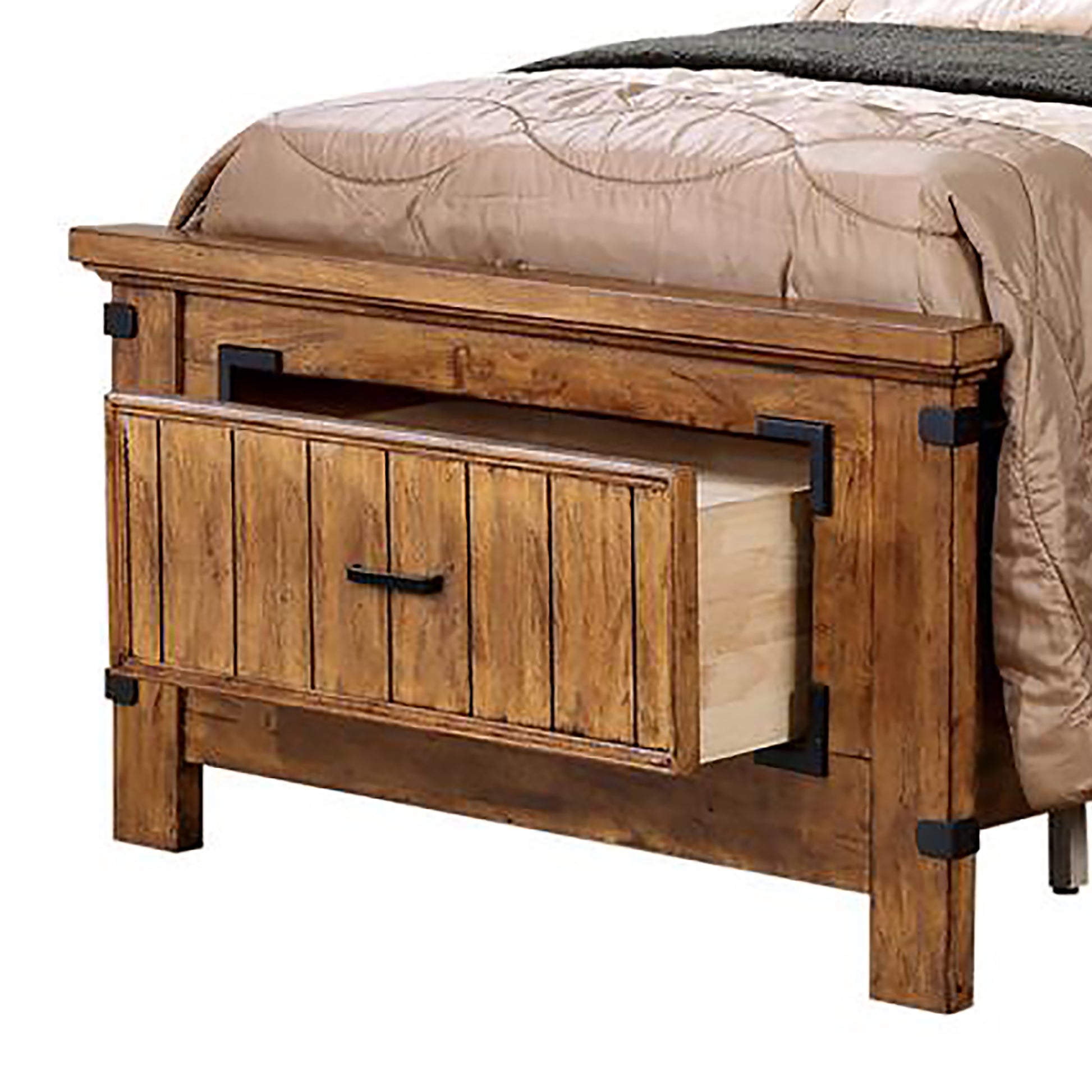 Rustic Honey Twin Storage Bed Twin Brown Wood Bedroom Farmhouse,Rustic Rubberwood Storage Included Wood