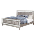 Metallic Full Mercury Bed Full Silver Wood Bedroom Glam Poplar Panel Faux Leather Wood