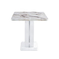 Modern Minimalist White Marble Patterned Dining Table, Wet Bar. Rectangular Desk. Game Tables. For Dining Rooms, Living Rooms, Terraces, Kitchens White Mdf