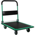 Platform Truck Hand Truck Large Size Foldable Dolly Cart For Moving Easy Storage And 360 Degree Swivel Wheels 660Lbs Weight Capacity Green Steel