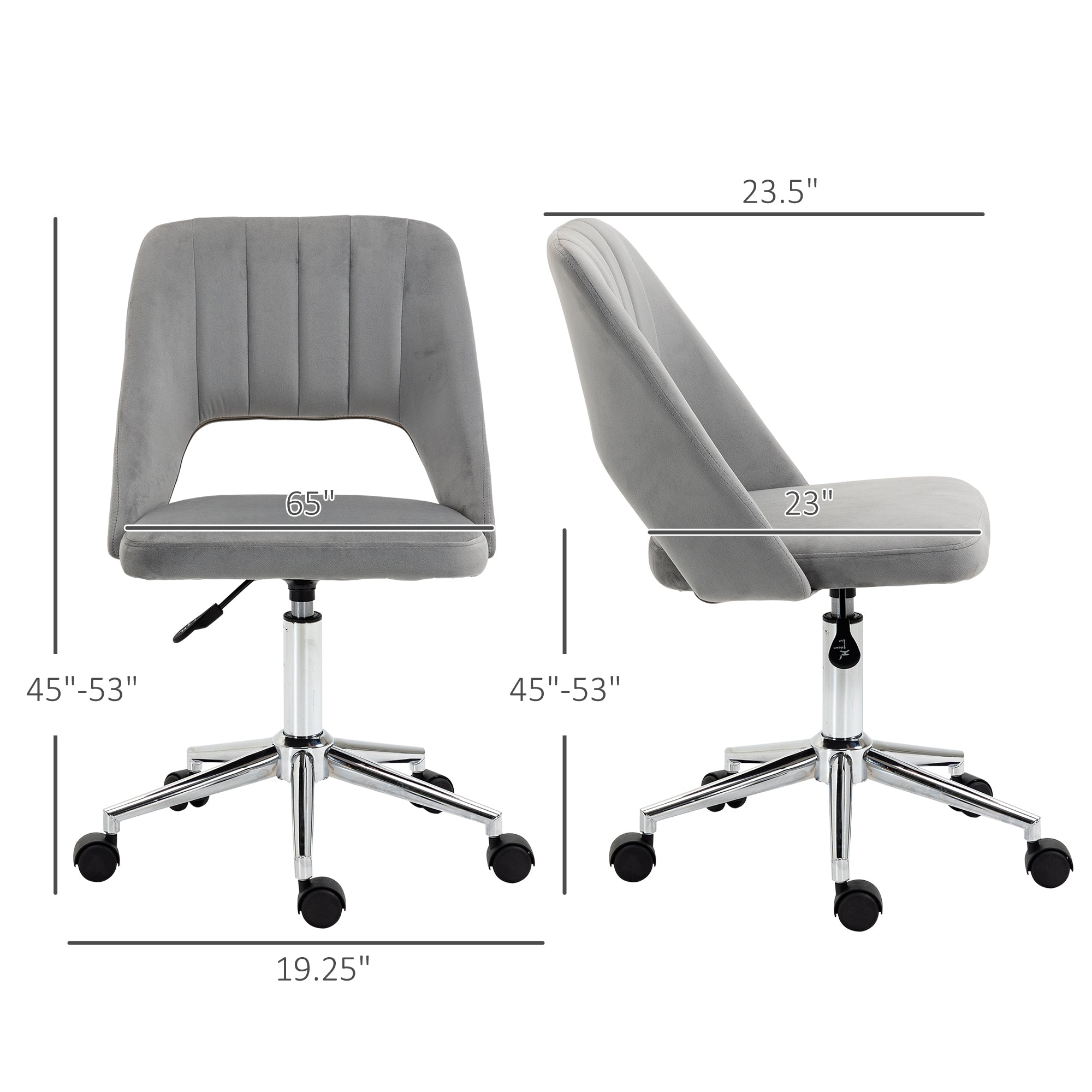 Vinsetto Modern Mid Back Office Chair with Velvet