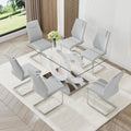 Large Modern Minimalist Rectangular Glass Dining Table With 0.39 