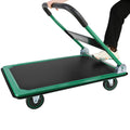 Platform Truck Hand Truck Large Size Foldable Dolly Cart For Moving Easy Storage And 360 Degree Swivel Wheels 660Lbs Weight Capacity Green Steel