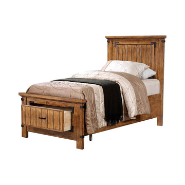 Rustic Honey Twin Storage Bed Twin Brown Wood Bedroom Farmhouse,Rustic Rubberwood Storage Included Wood