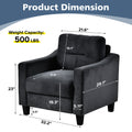 Couch Comfortable Sectional Couches And Sofas For Living Room Bedroom Office Small Space Black Velvet 1 Seat