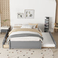 Full Bed With Twin Size Trundle And Two Drawers For Grey Color Full Gray Solid Wood